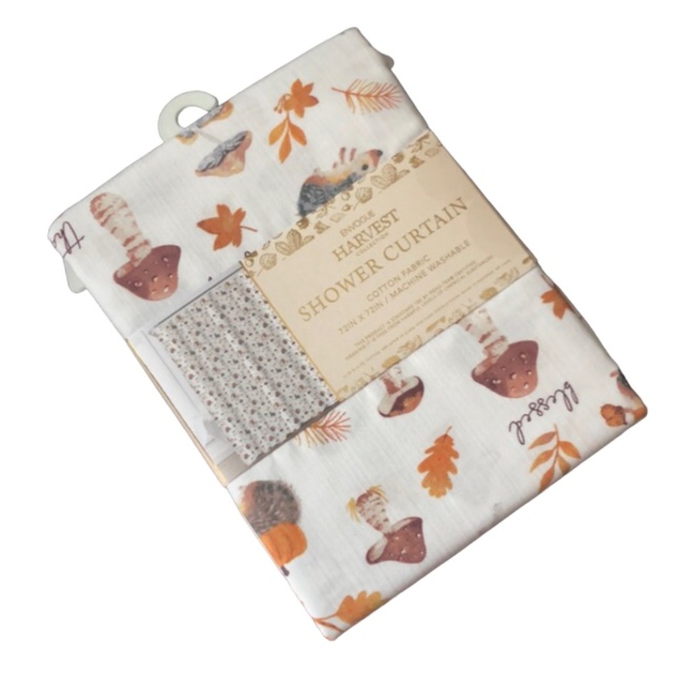 Envogue Harvest Collection FALL Mushroom Shower Curtain